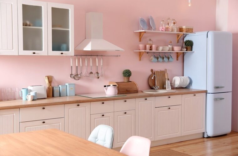 cucina classica colore rosa cipria