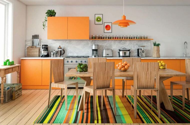 cucina colore arancio tenue colori cucine