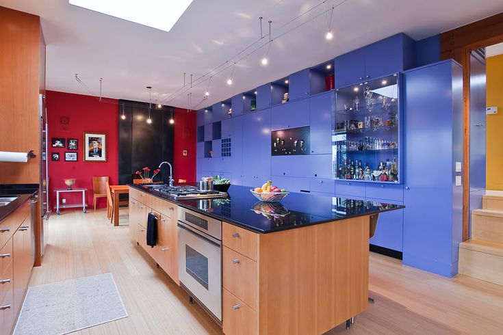 cucina rosso e blu colori cucine usate